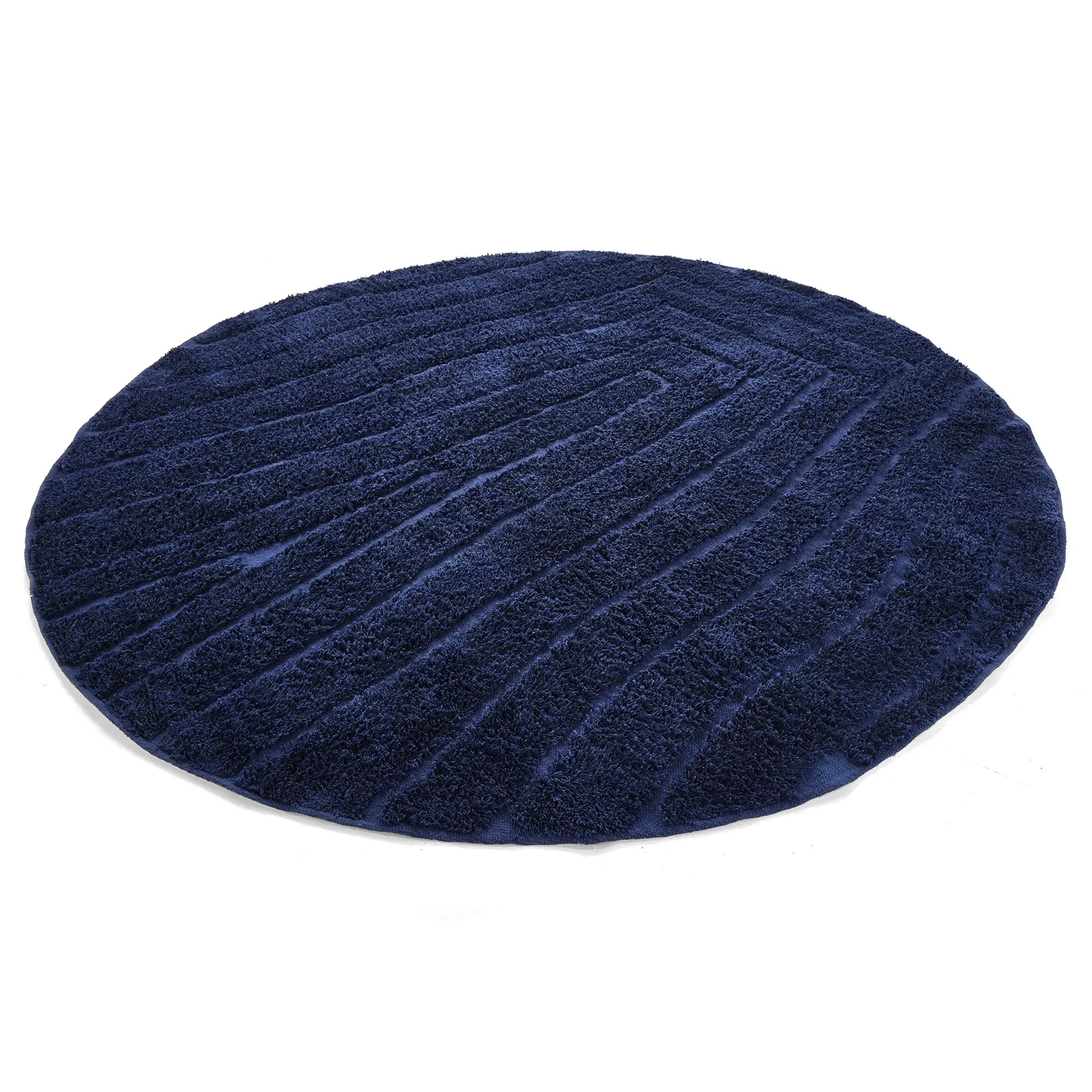 Ronde vloerkleden - Farley Natural Cotton Shaggy (blauw)