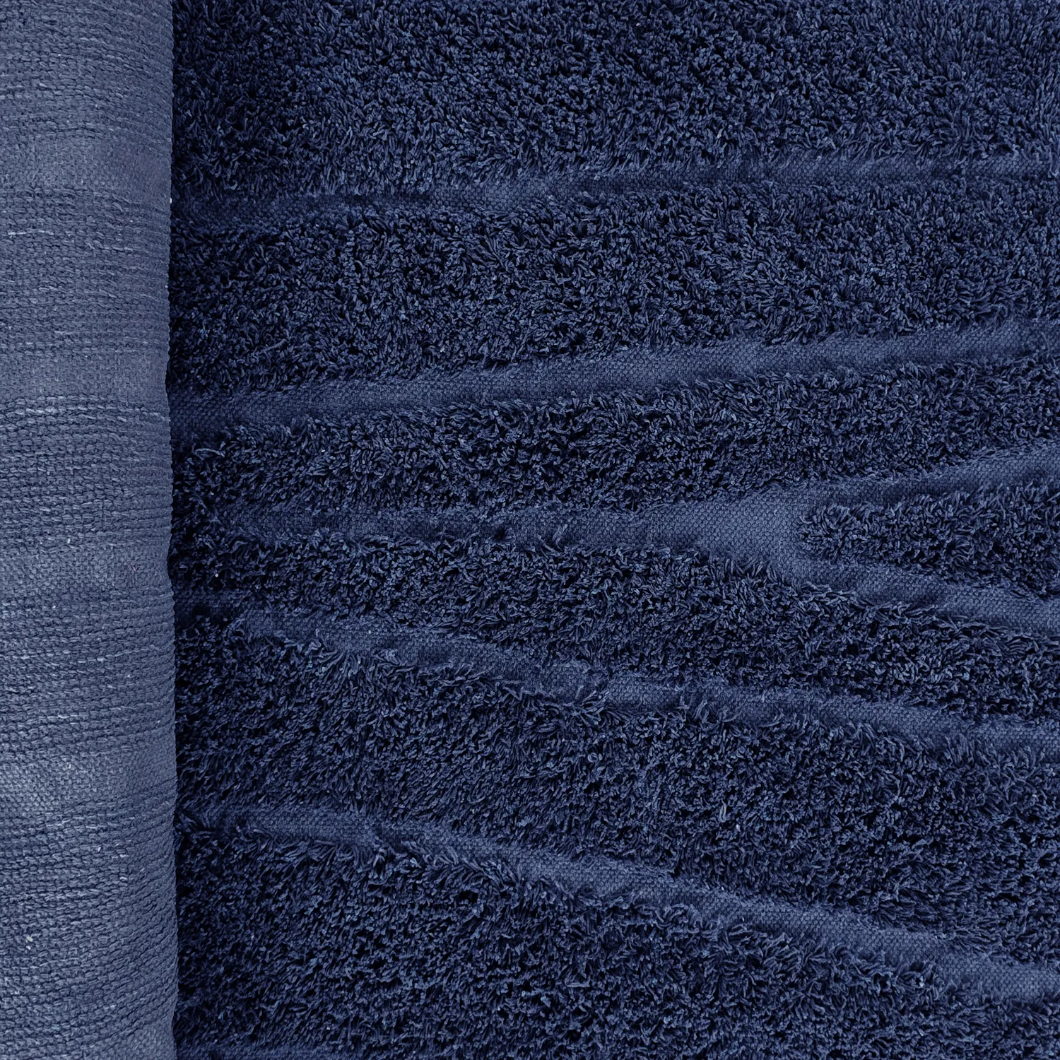 Ronde vloerkleden - Farley Natural Cotton Shaggy (blauw)