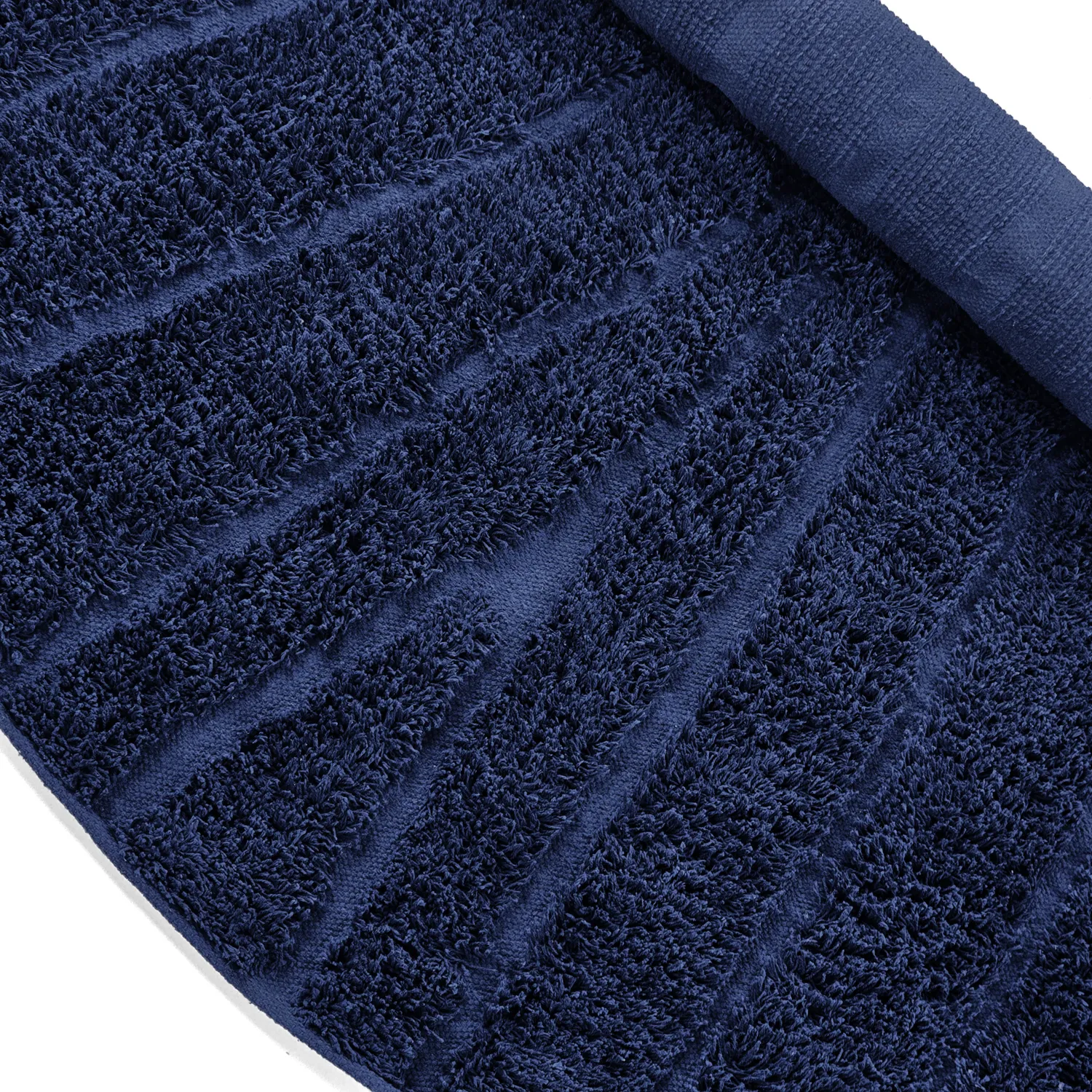 Ronde vloerkleden - Farley Natural Cotton Shaggy (blauw)