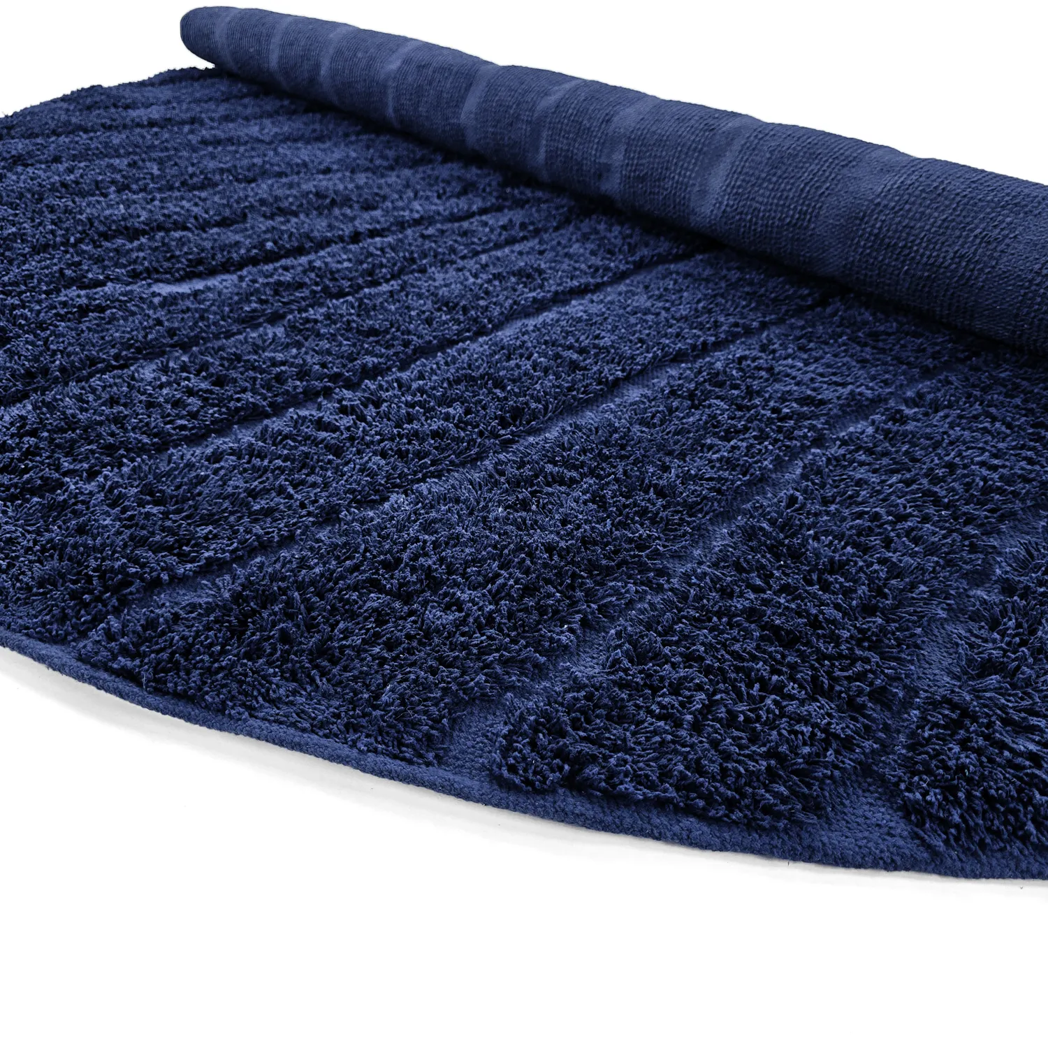 Ronde vloerkleden - Farley Natural Cotton Shaggy (blauw)