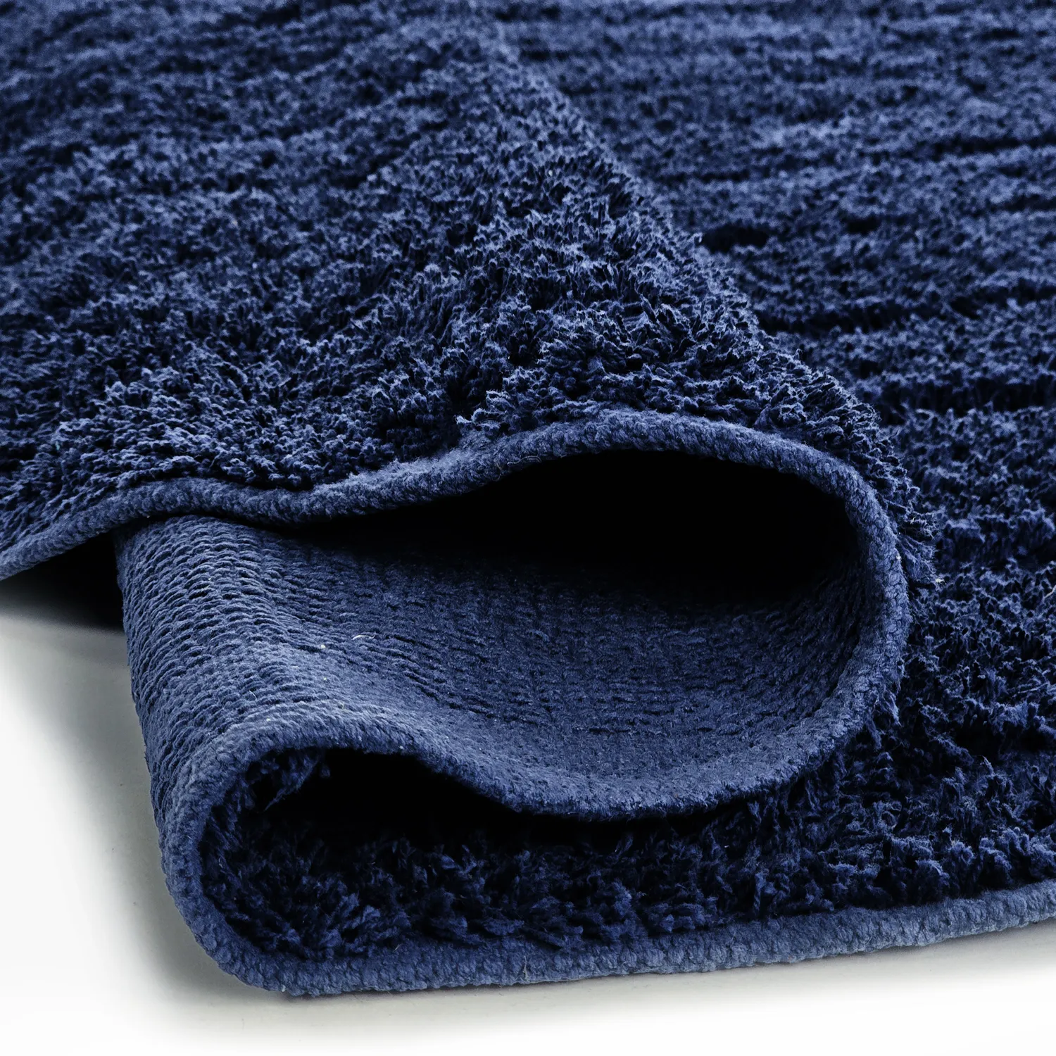 Ronde vloerkleden - Farley Natural Cotton Shaggy (blauw)
