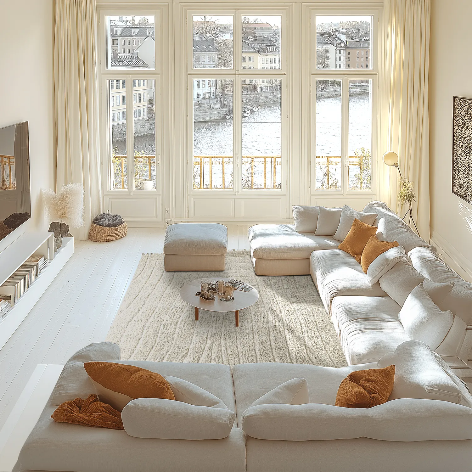 Hoogpolig vloerkleed - Farley Natural Cotton Shaggy (gebroken wit)