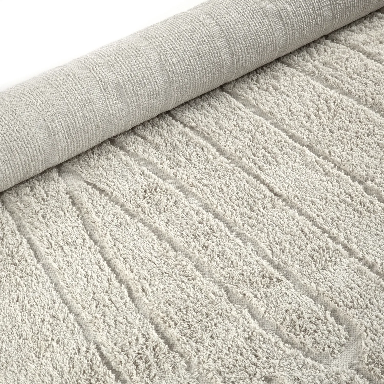 Hoogpolig vloerkleed - Farley Natural Cotton Shaggy (gebroken wit)