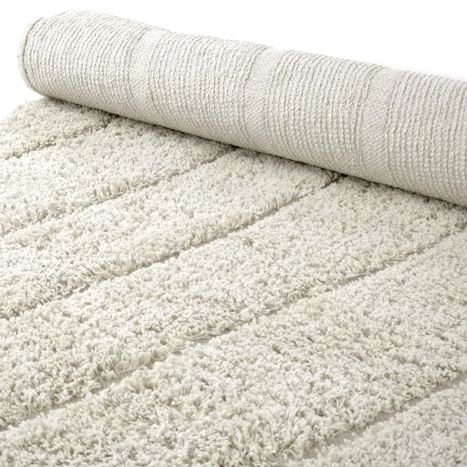 Ronde vloerkleden - Farley Natural Cotton Shaggy (gebroken wit)