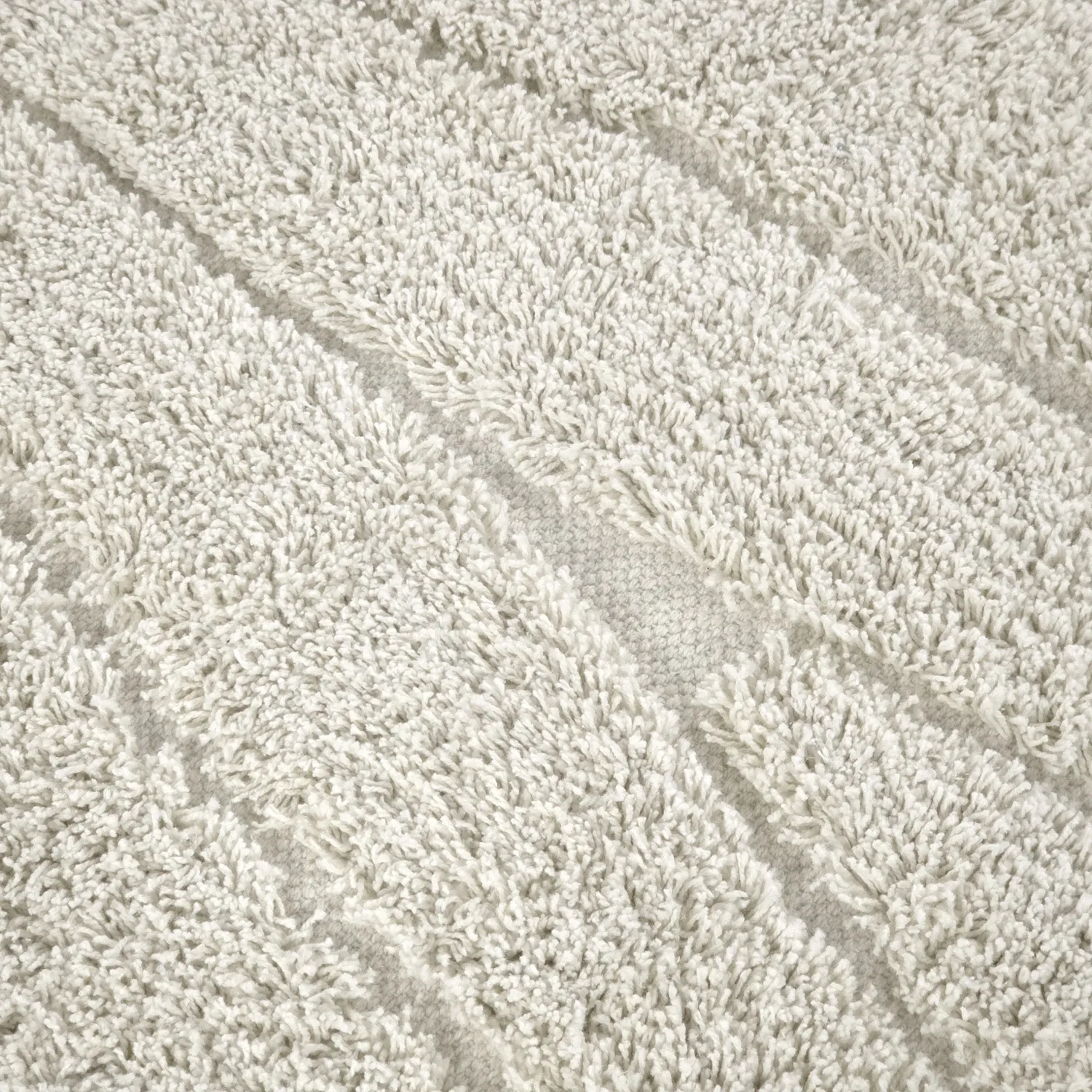 Ronde vloerkleden - Farley Natural Cotton Shaggy (gebroken wit)