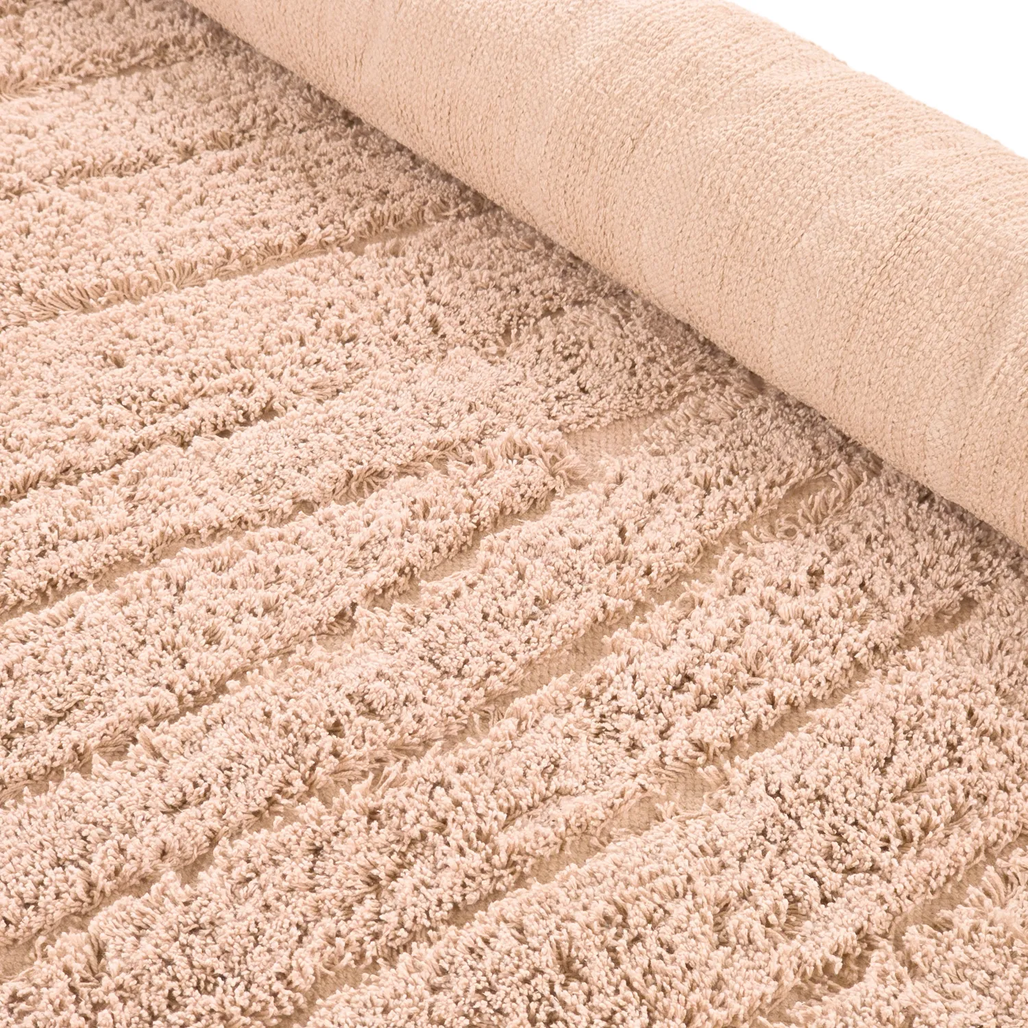 Hoogpolig vloerkleed - Farley Natural Cotton Shaggy (roze)