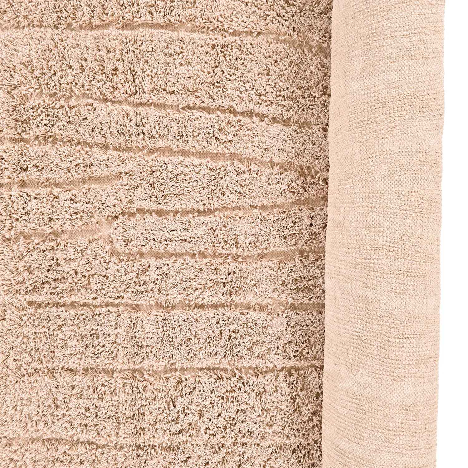 Hoogpolig vloerkleed - Farley Natural Cotton Shaggy (roze)