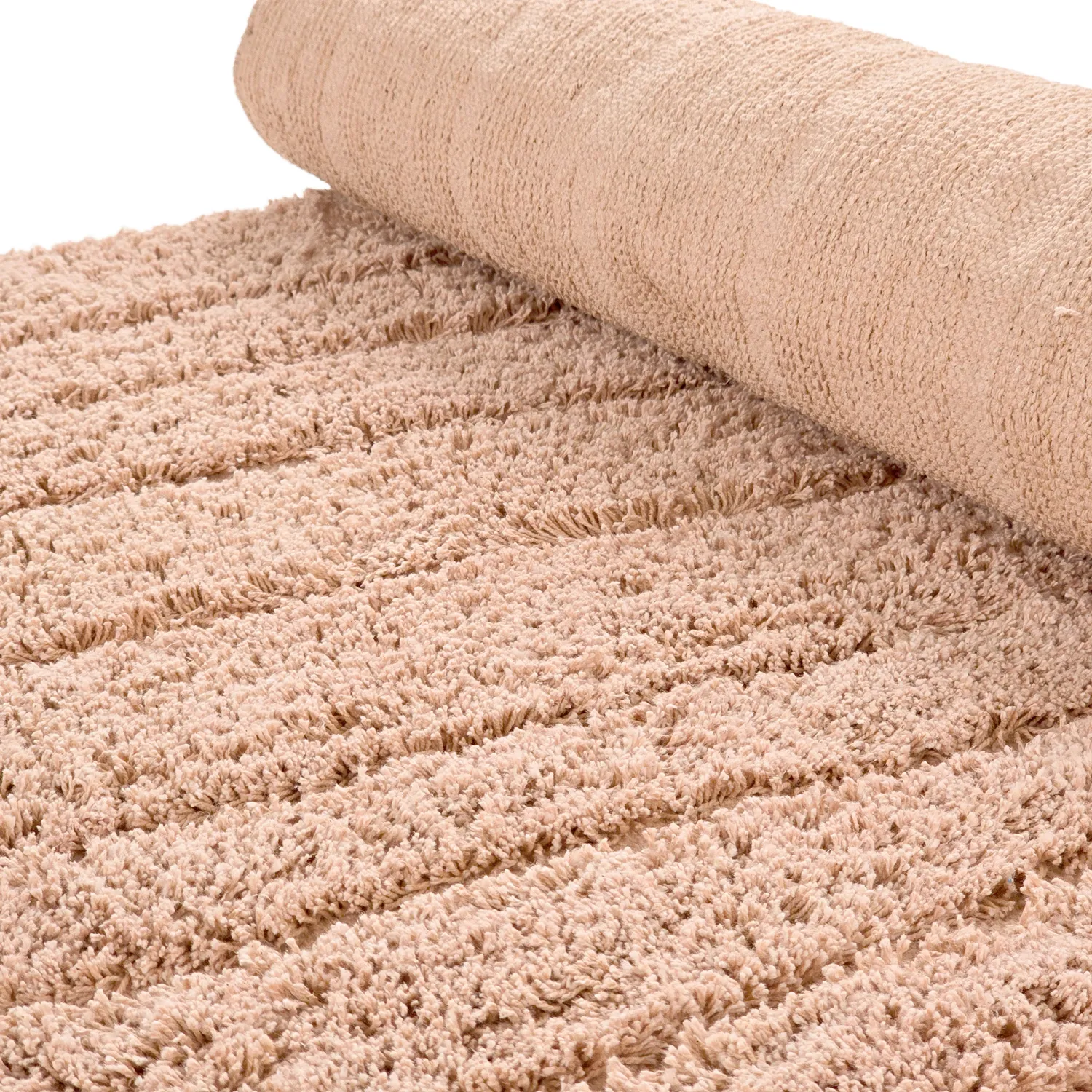 Hoogpolig vloerkleed - Farley Natural Cotton Shaggy (roze)