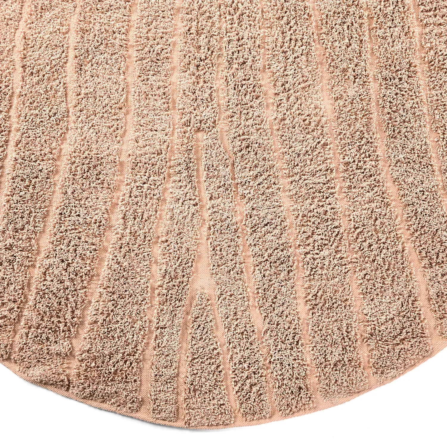 Ronde vloerkleden - Farley Natural Cotton Shaggy (roze)
