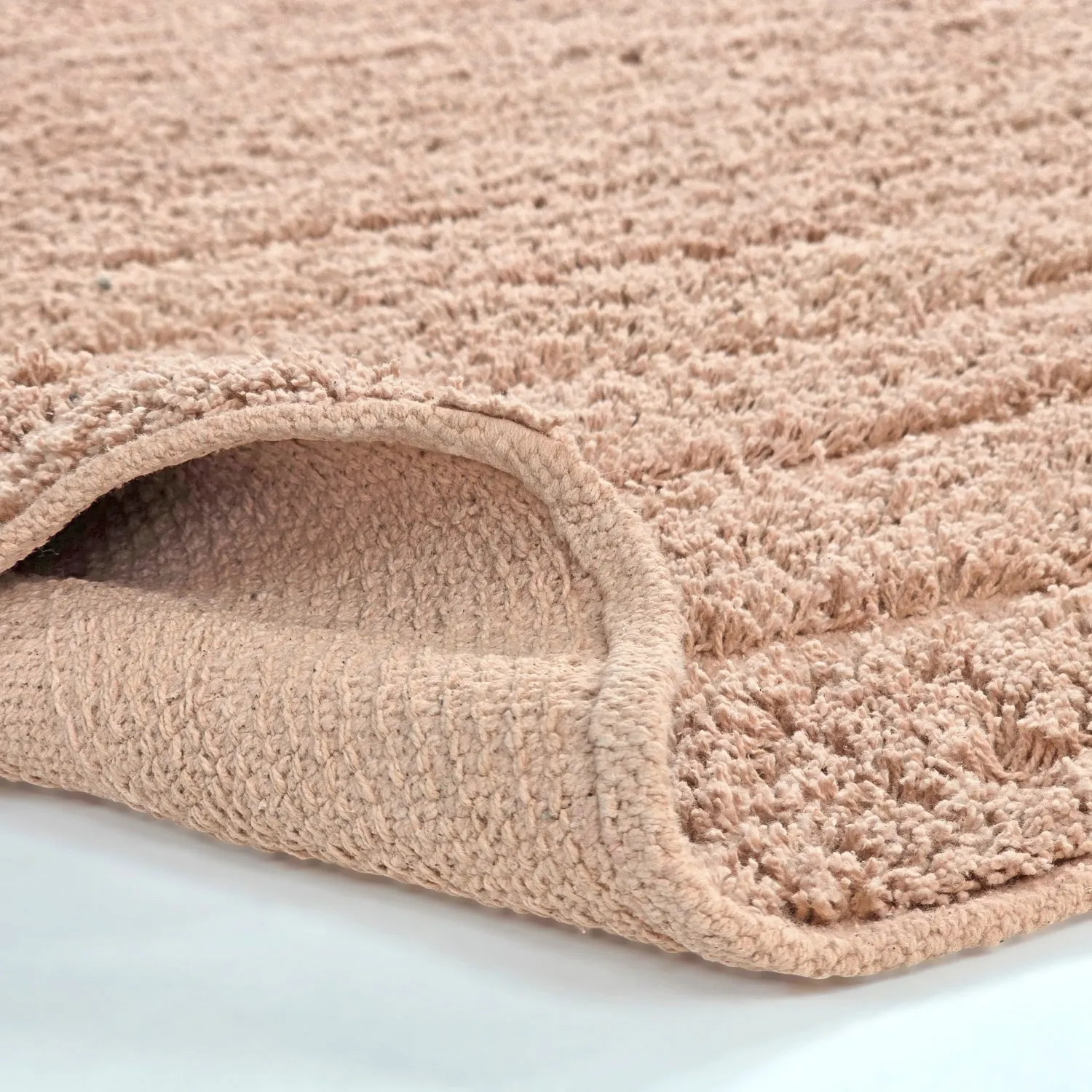Ronde vloerkleden - Farley Natural Cotton Shaggy (roze)