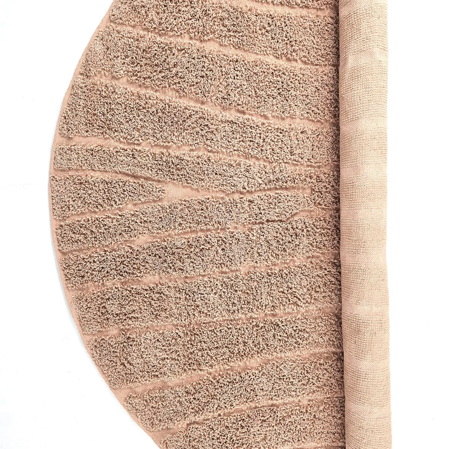 Ronde vloerkleden - Farley Natural Cotton Shaggy (roze)