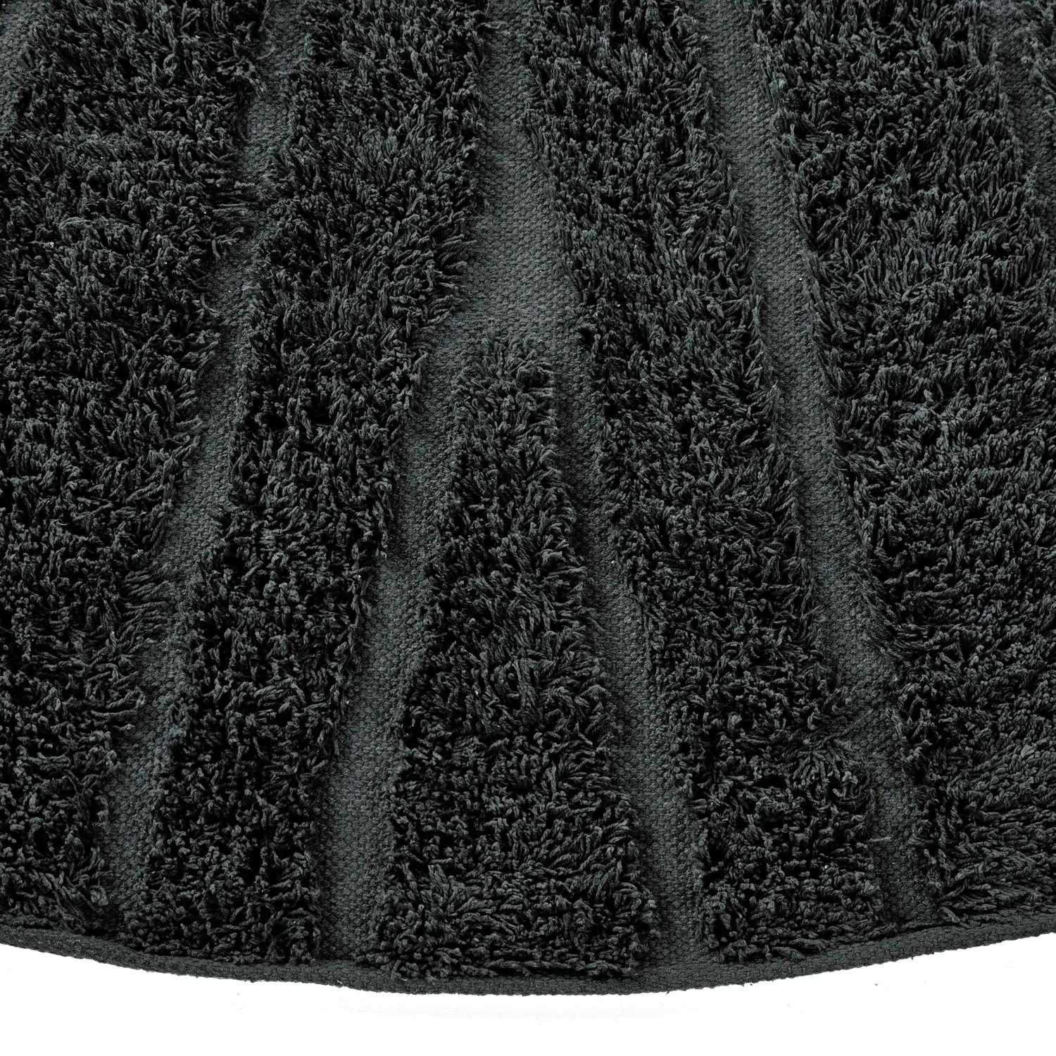 Ronde vloerkleden - Farley Natural Cotton Shaggy (zwart)