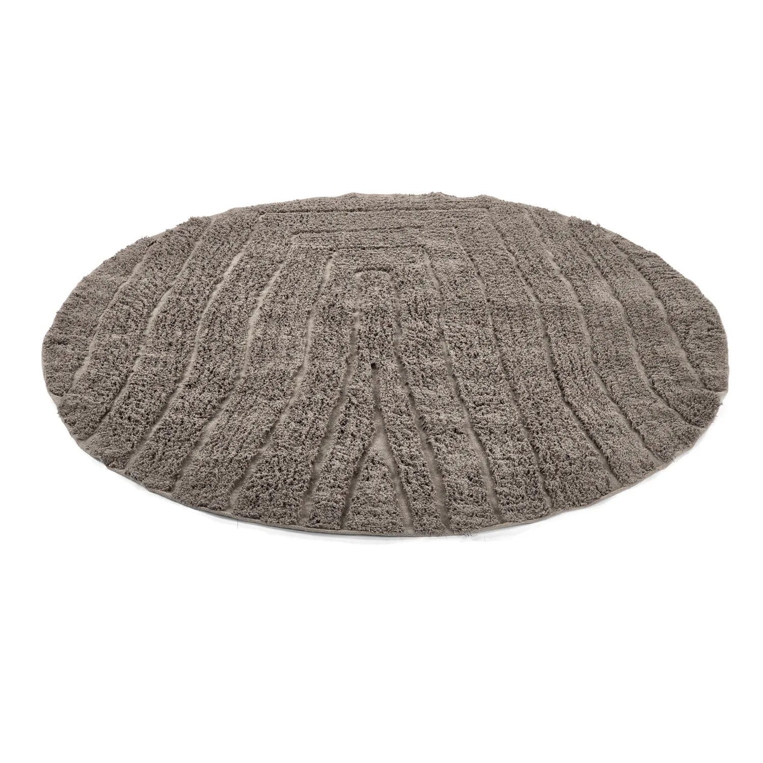 Ronde vloerkleden - Farley Natural Cotton Shaggy (taupe)