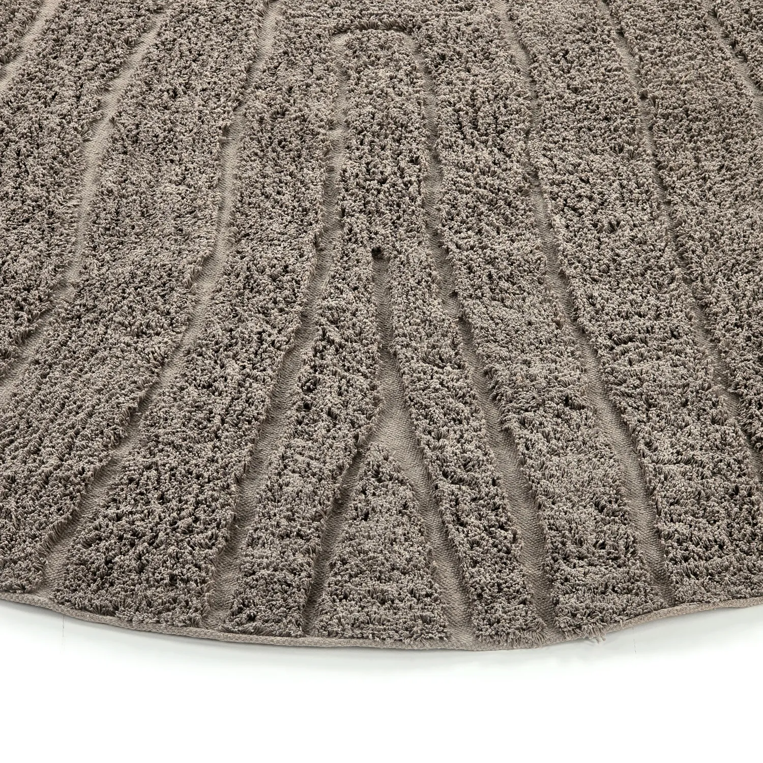 Ronde vloerkleden - Farley Natural Cotton Shaggy (taupe)