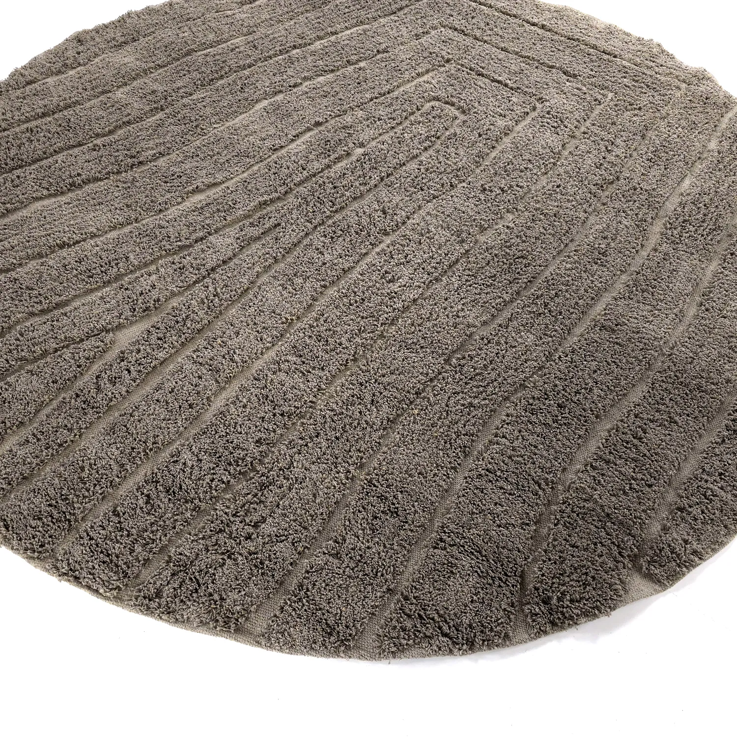 Ronde vloerkleden - Farley Natural Cotton Shaggy (taupe)