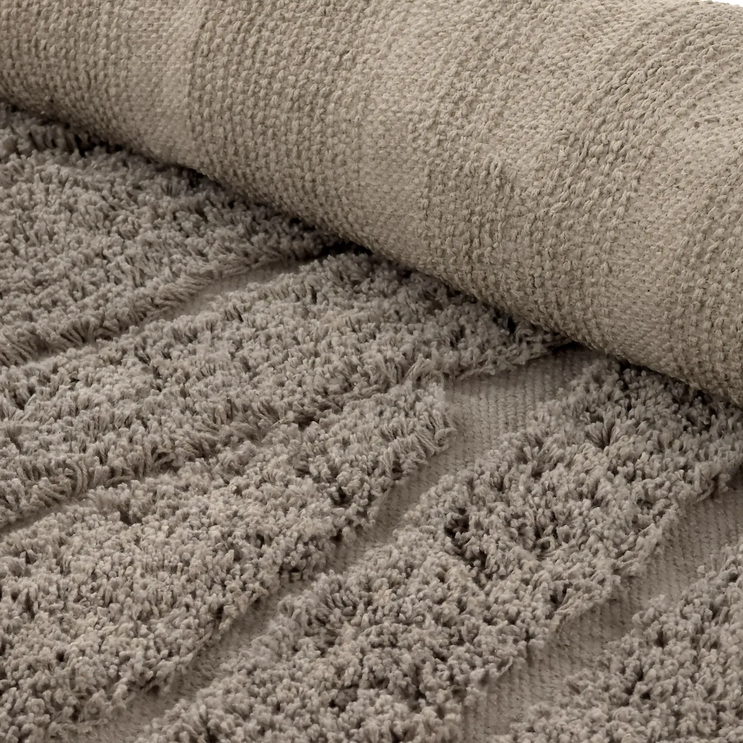 Ronde vloerkleden - Farley Natural Cotton Shaggy (taupe)