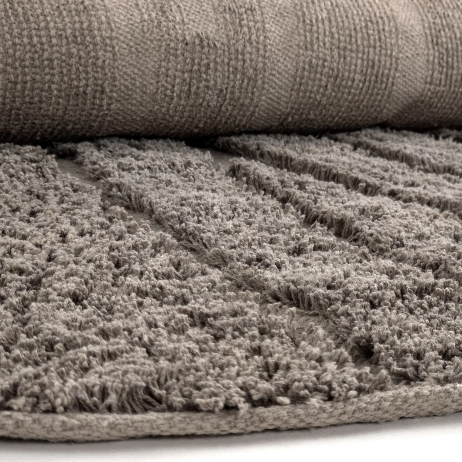 Ronde vloerkleden - Farley Natural Cotton Shaggy (taupe)