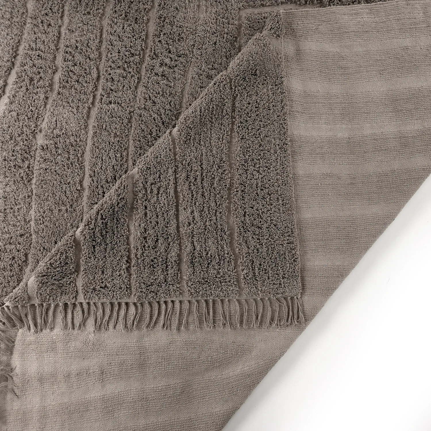 Hoogpolig vloerkleed - Farley Natural Cotton Shaggy (taupe)