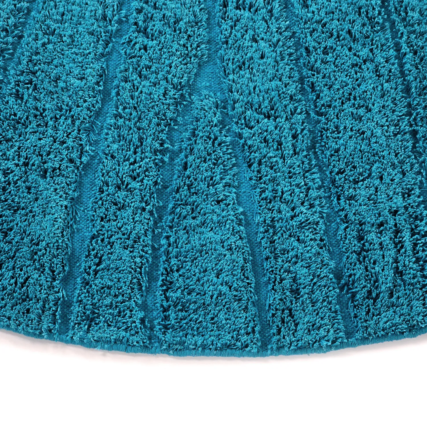 Ronde vloerkleden - Farley Natural Cotton Shaggy (turkoois)