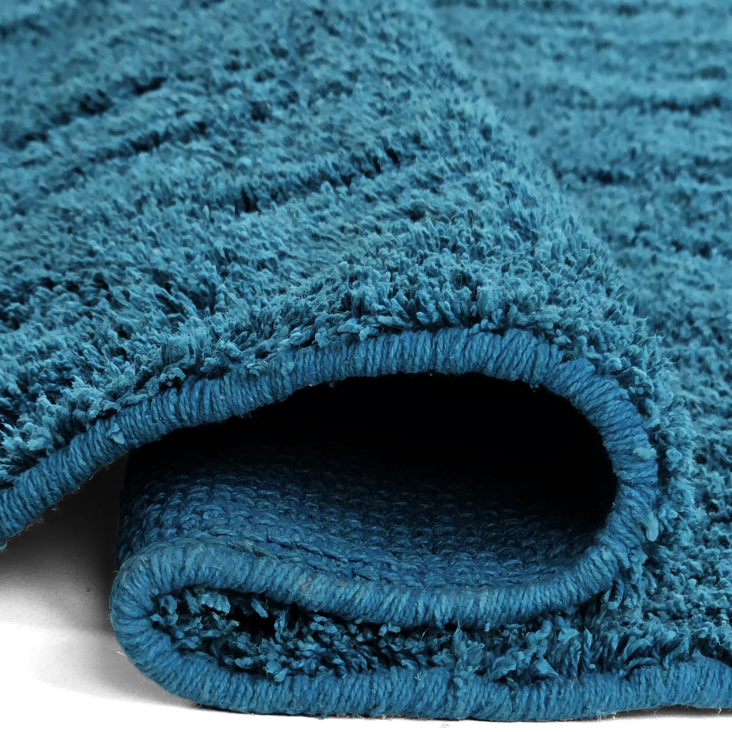 Ronde vloerkleden - Farley Natural Cotton Shaggy (turkoois)