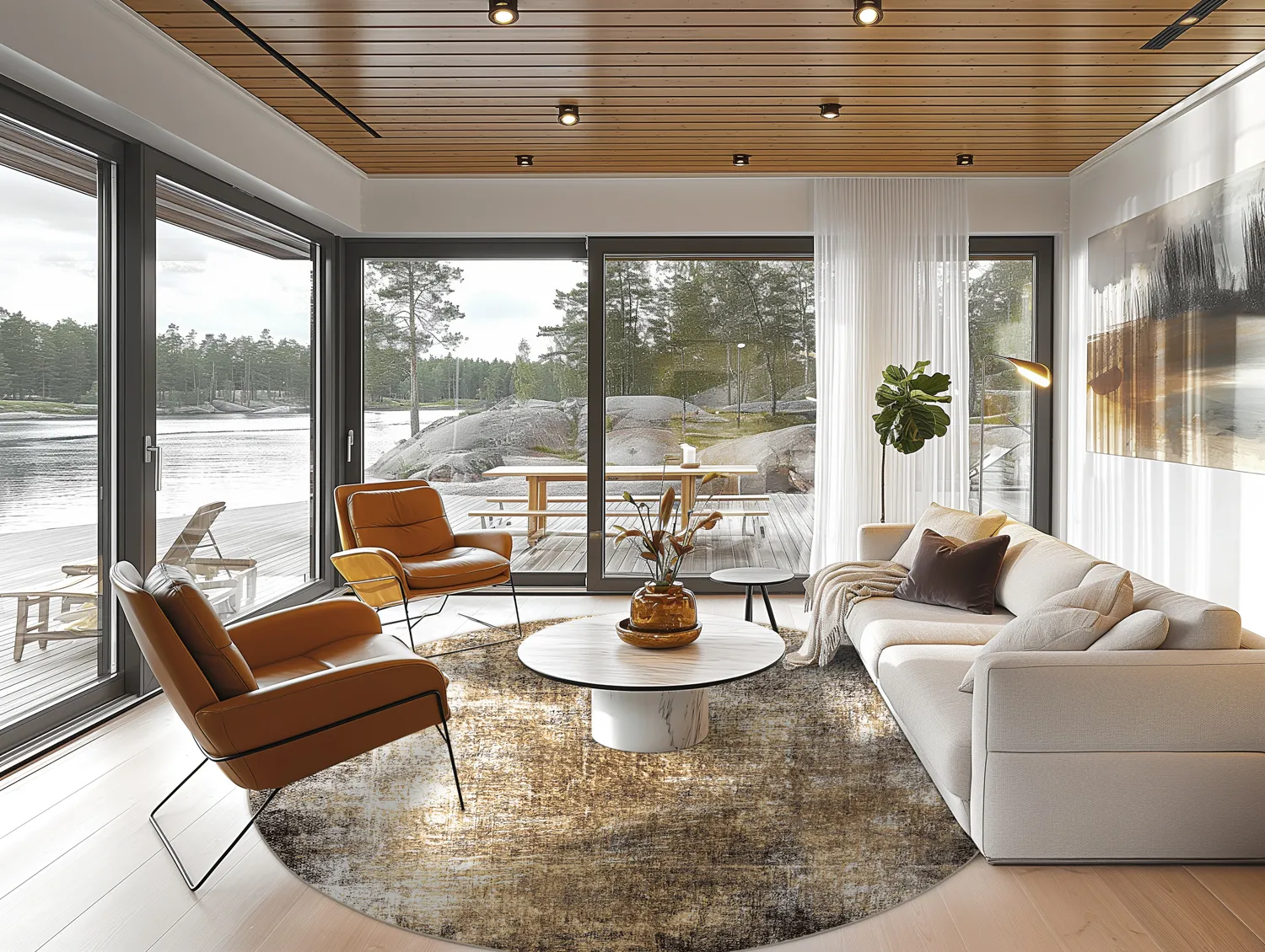 Rond vloerkleed - Florent (bruin)