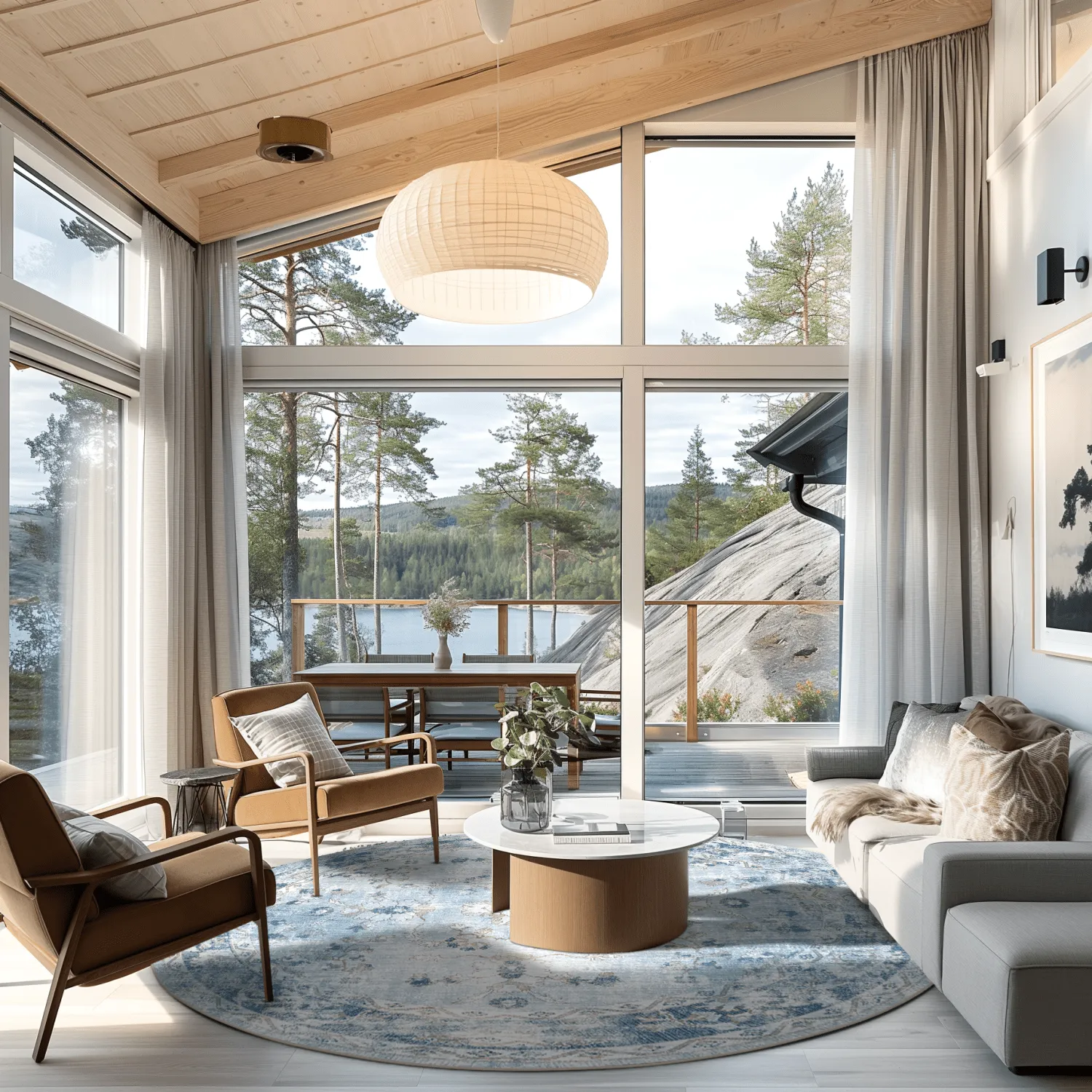 Ronde vloerkleden - Gombalia (lichtblauw)