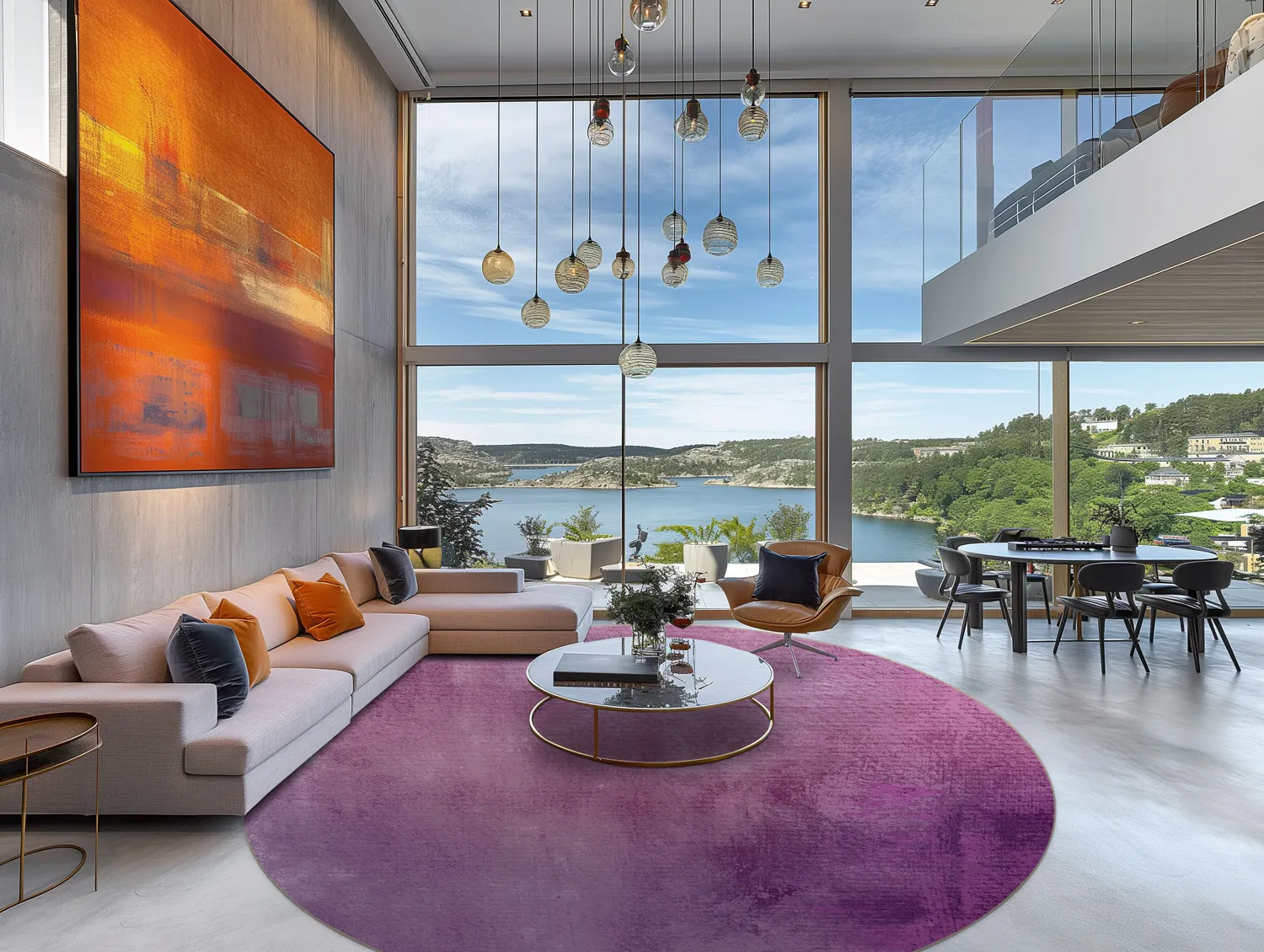 Rond vloerkleed - Guillos (paars)