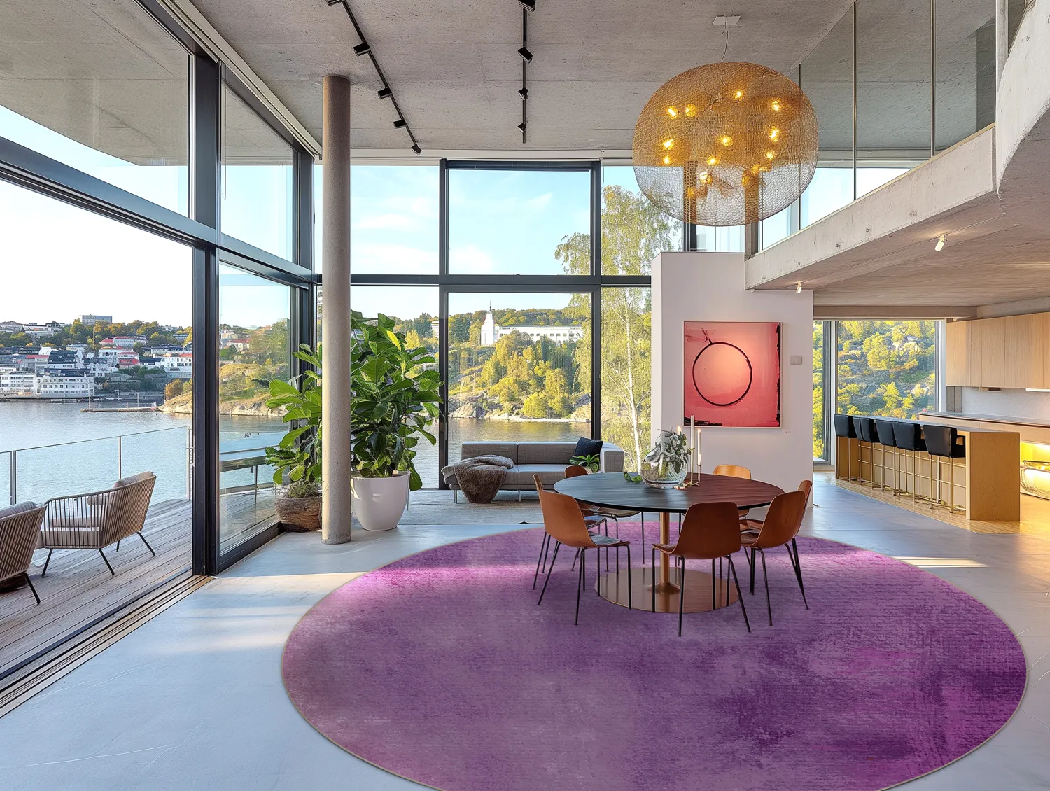 Rond vloerkleed - Guillos (paars)