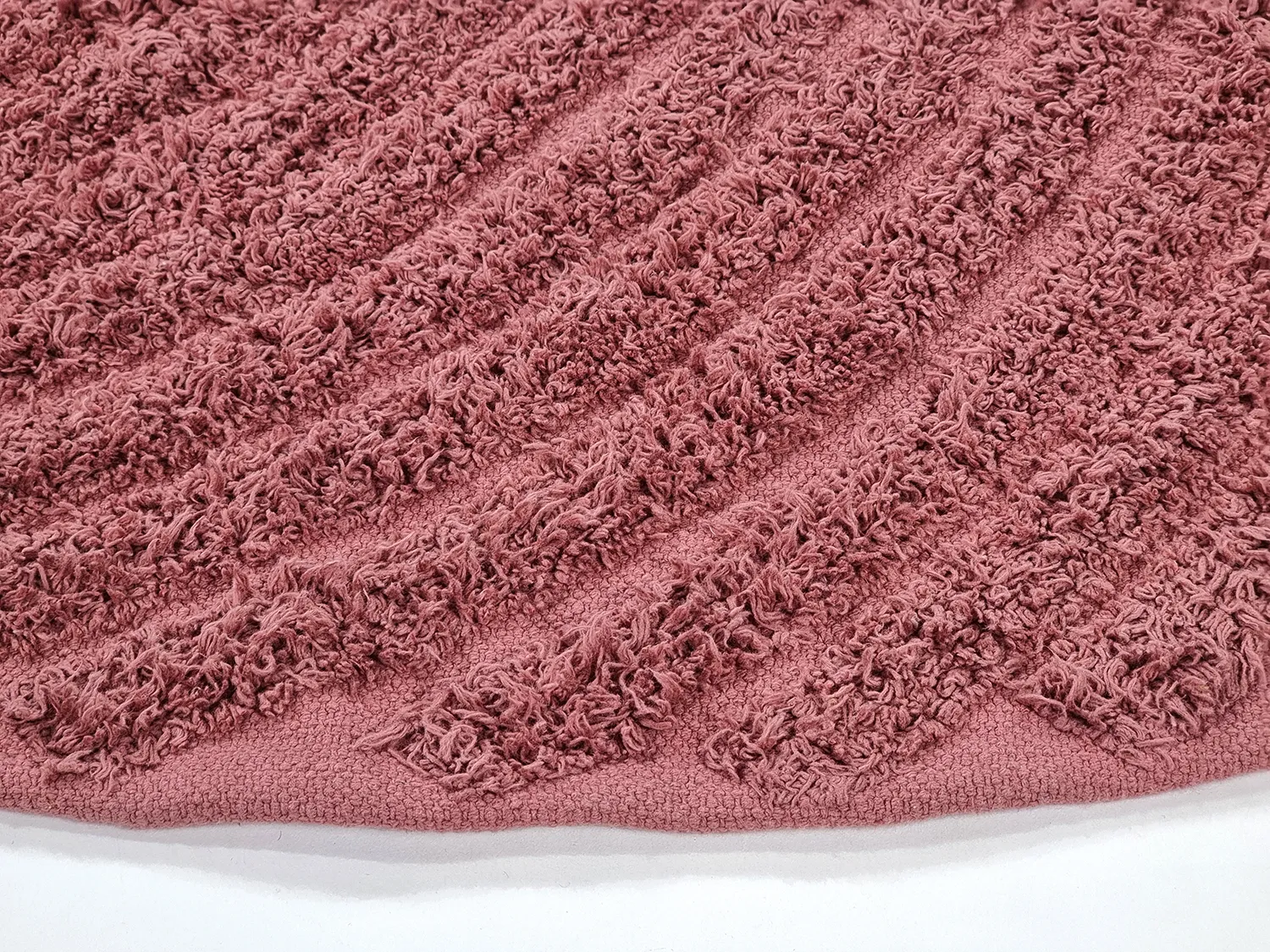 Ronde vloerkleden - Halo Natural Cotton Shaggy (rood)