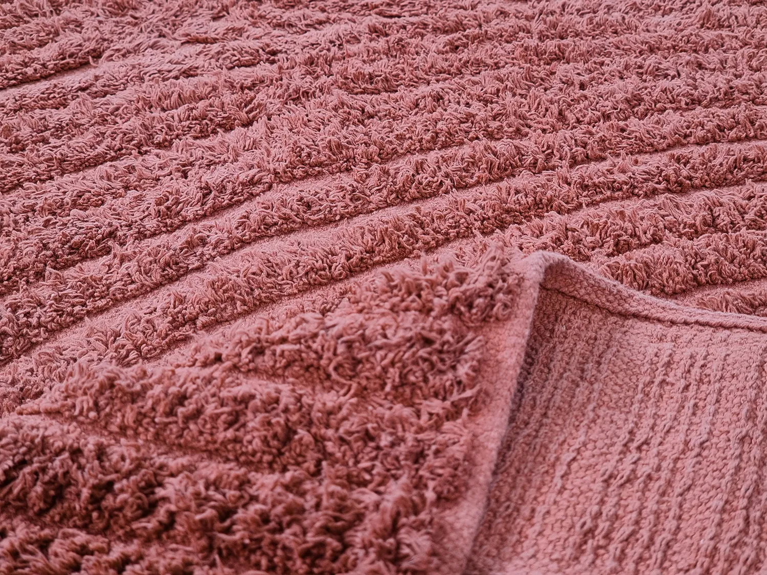 Ronde vloerkleden - Halo Natural Cotton Shaggy (rood)