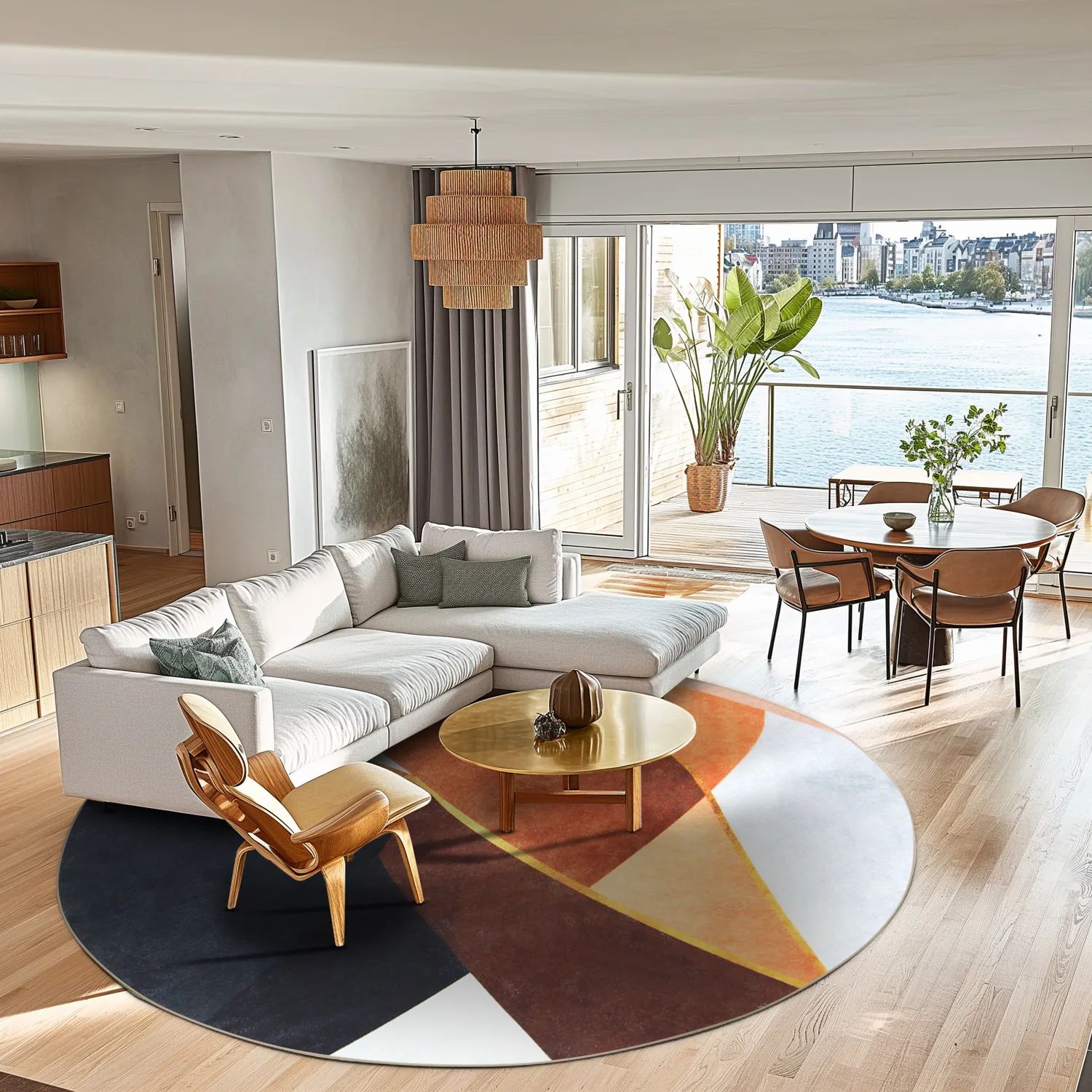 Ronde vloerkleden - Hazel (oranje/multi)