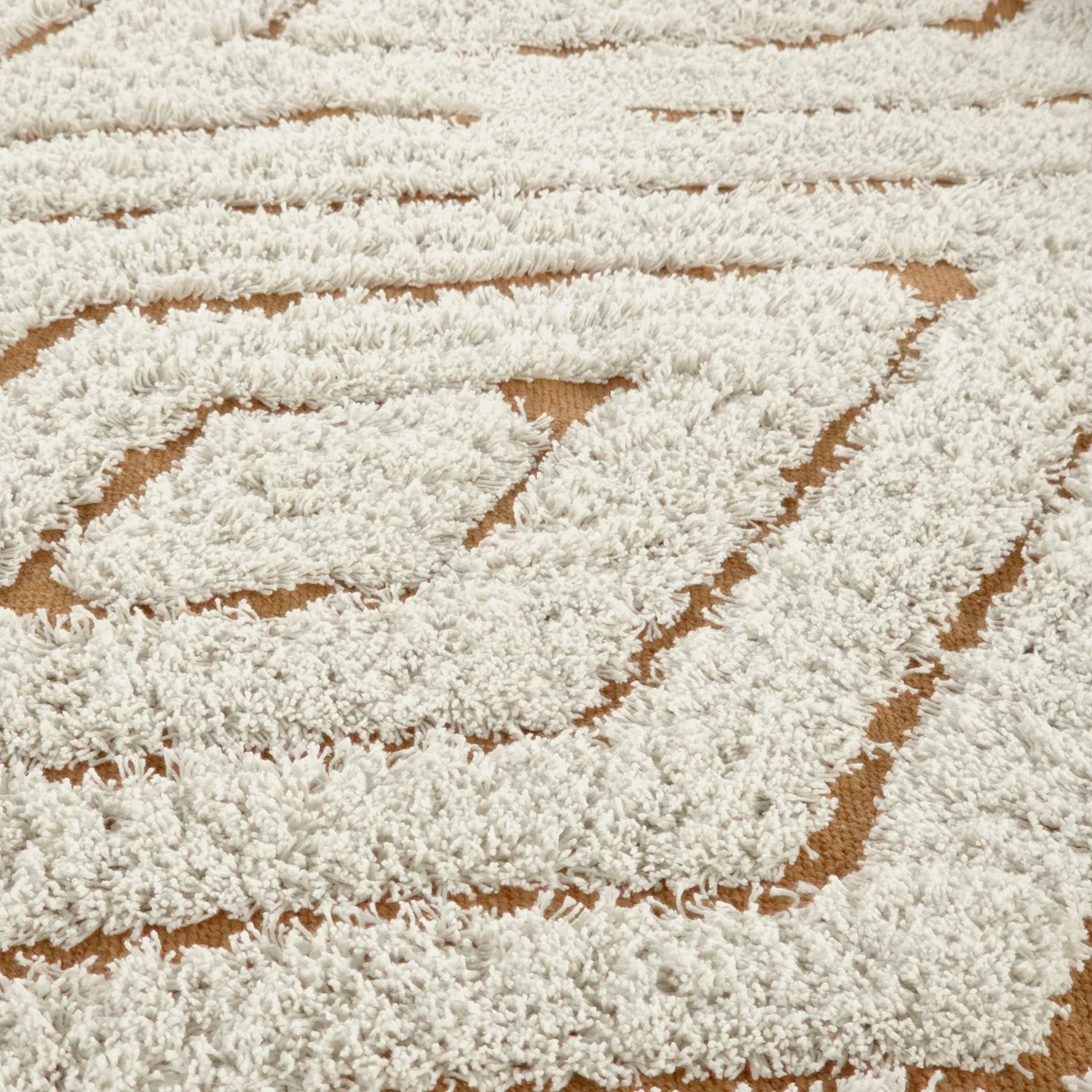 Hoogpolig vloerkleed - Holwell Natural Cotton Shaggy (gebroken wit/bruin)