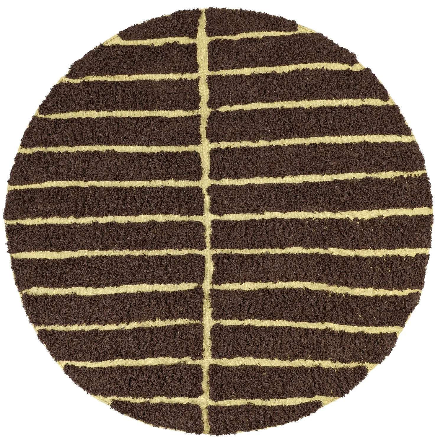 Rond vloerkleed - Ikara Natural Cotton Shaggy (bruin)