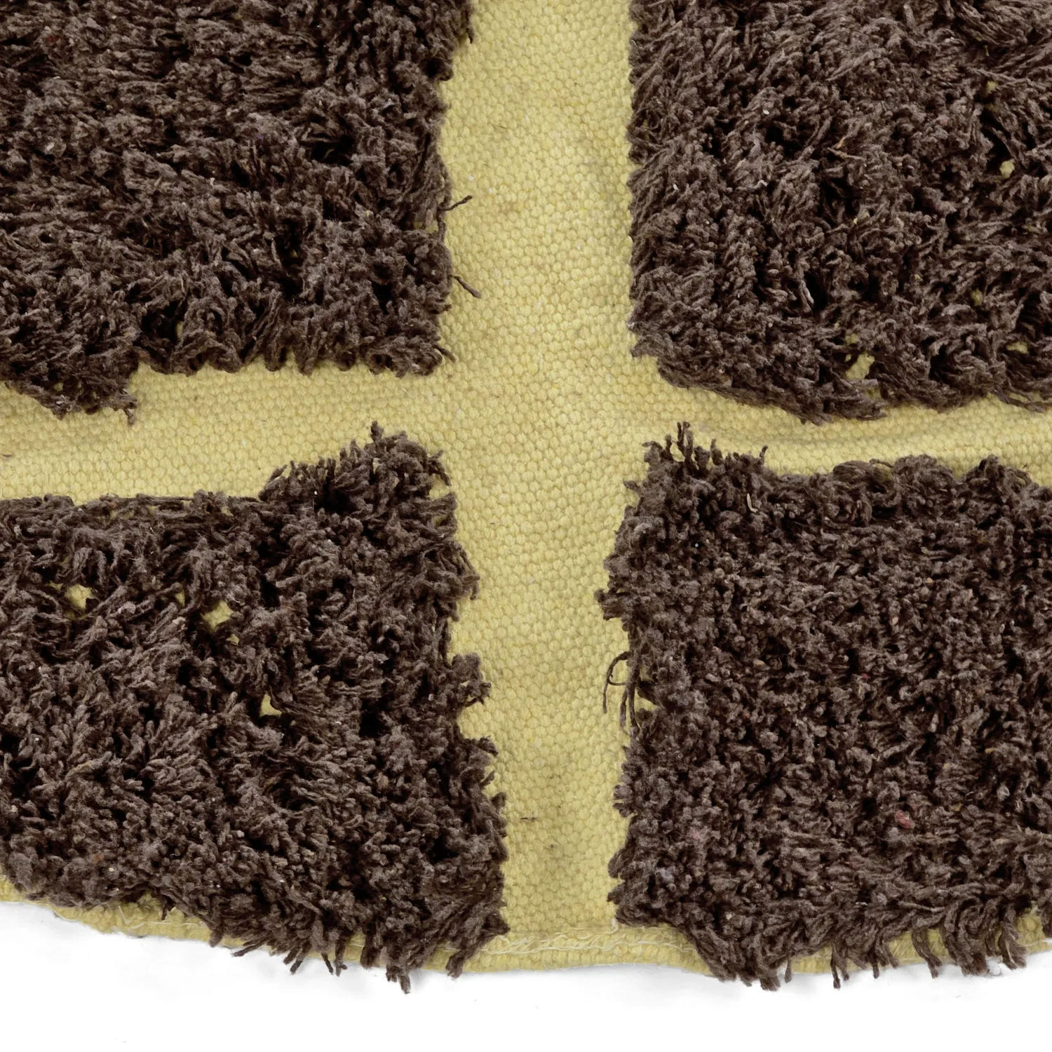 Rond vloerkleed - Ikara Natural Cotton Shaggy (bruin)