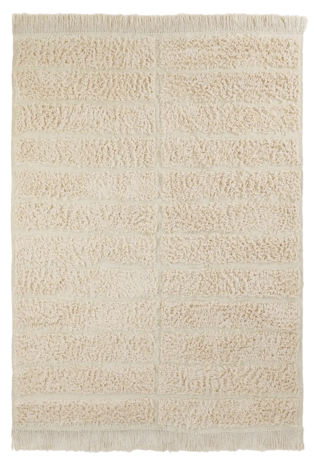 Hoogpolig vloerkleed - Ikara Natural Cotton Shaggy (room)