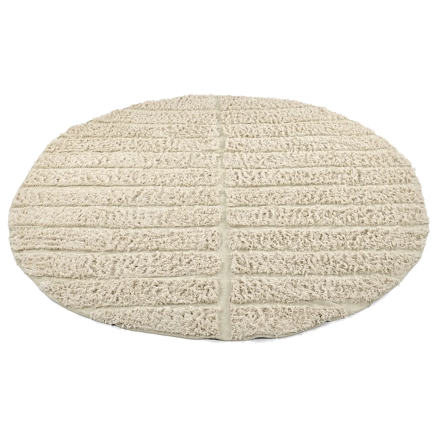 Rond vloerkleed - Ikara Natural Cotton Shaggy (room)