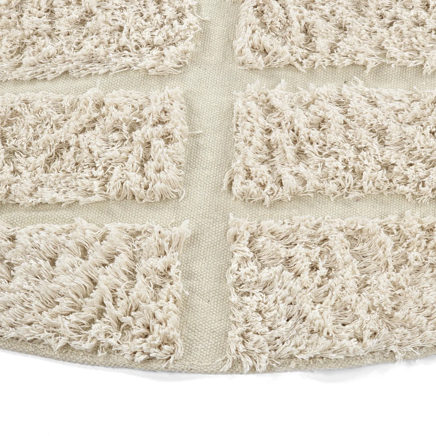 Rond vloerkleed - Ikara Natural Cotton Shaggy (room)