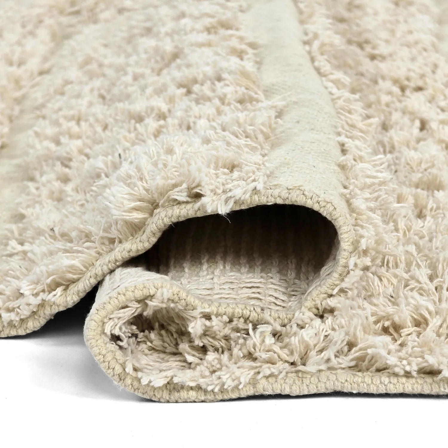 Rond vloerkleed - Ikara Natural Cotton Shaggy (room)