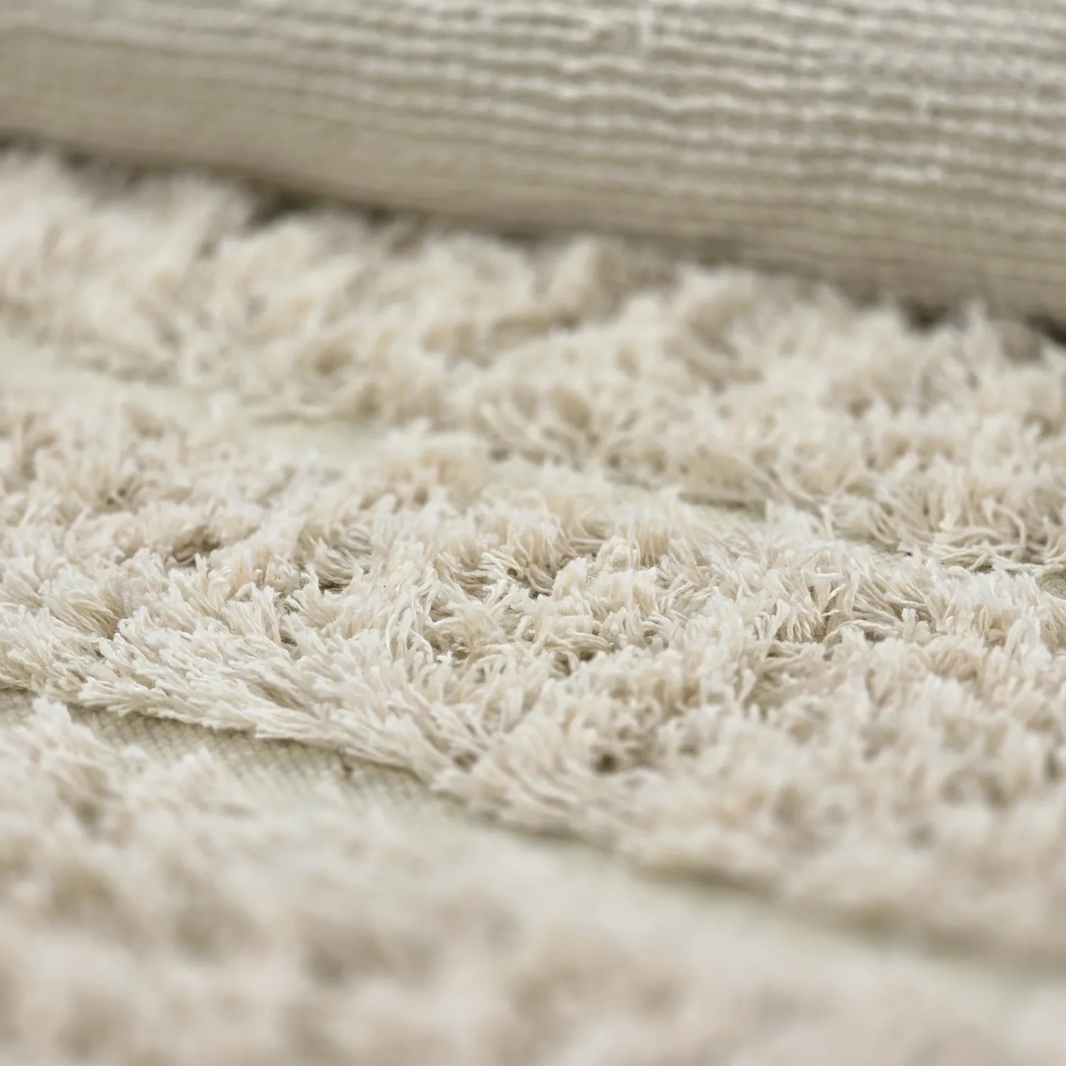 Rond vloerkleed - Ikara Natural Cotton Shaggy (room)