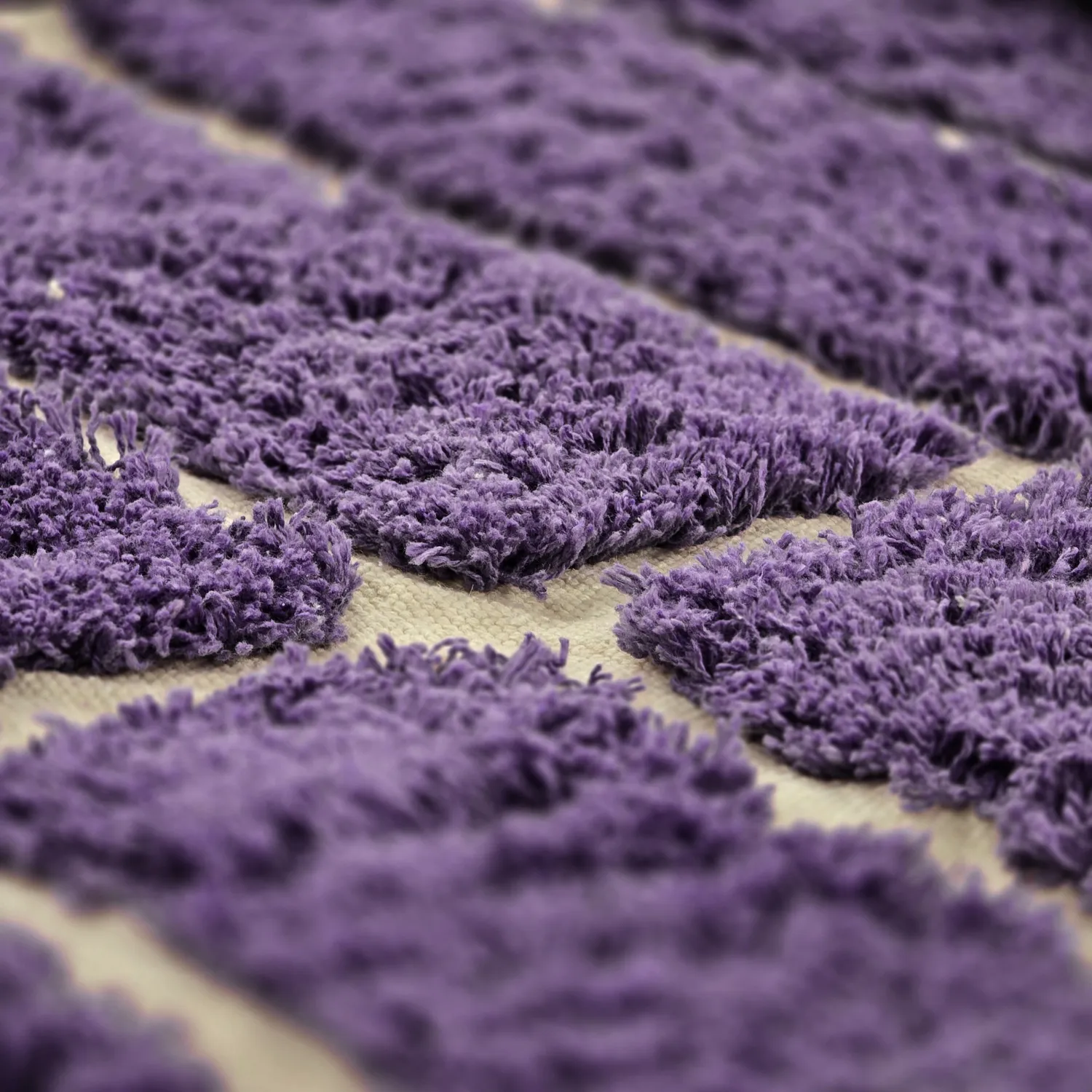 Rond vloerkleed - Ikara Natural Cotton Shaggy (paars)