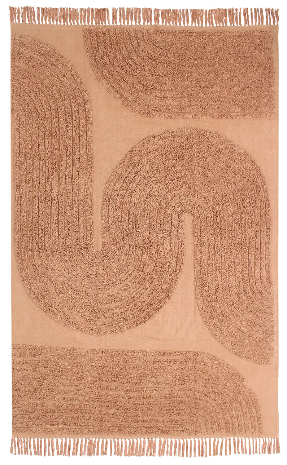 Hoogpolig vloerkleed - Jovie Natural Cotton Shaggy (terracotta)