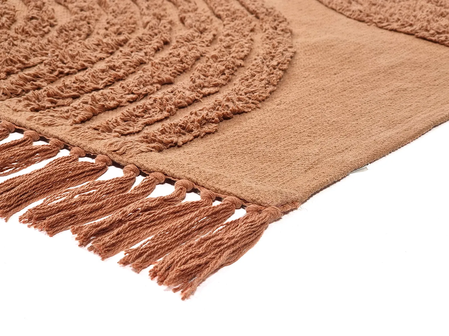 Hoogpolig vloerkleed - Jovie Natural Cotton Shaggy (terracotta)