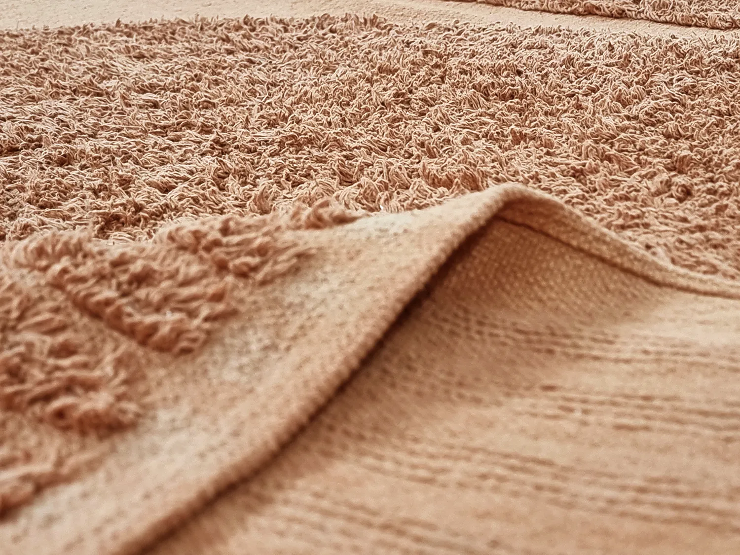 Hoogpolig vloerkleed - Jovie Natural Cotton Shaggy (terracotta)