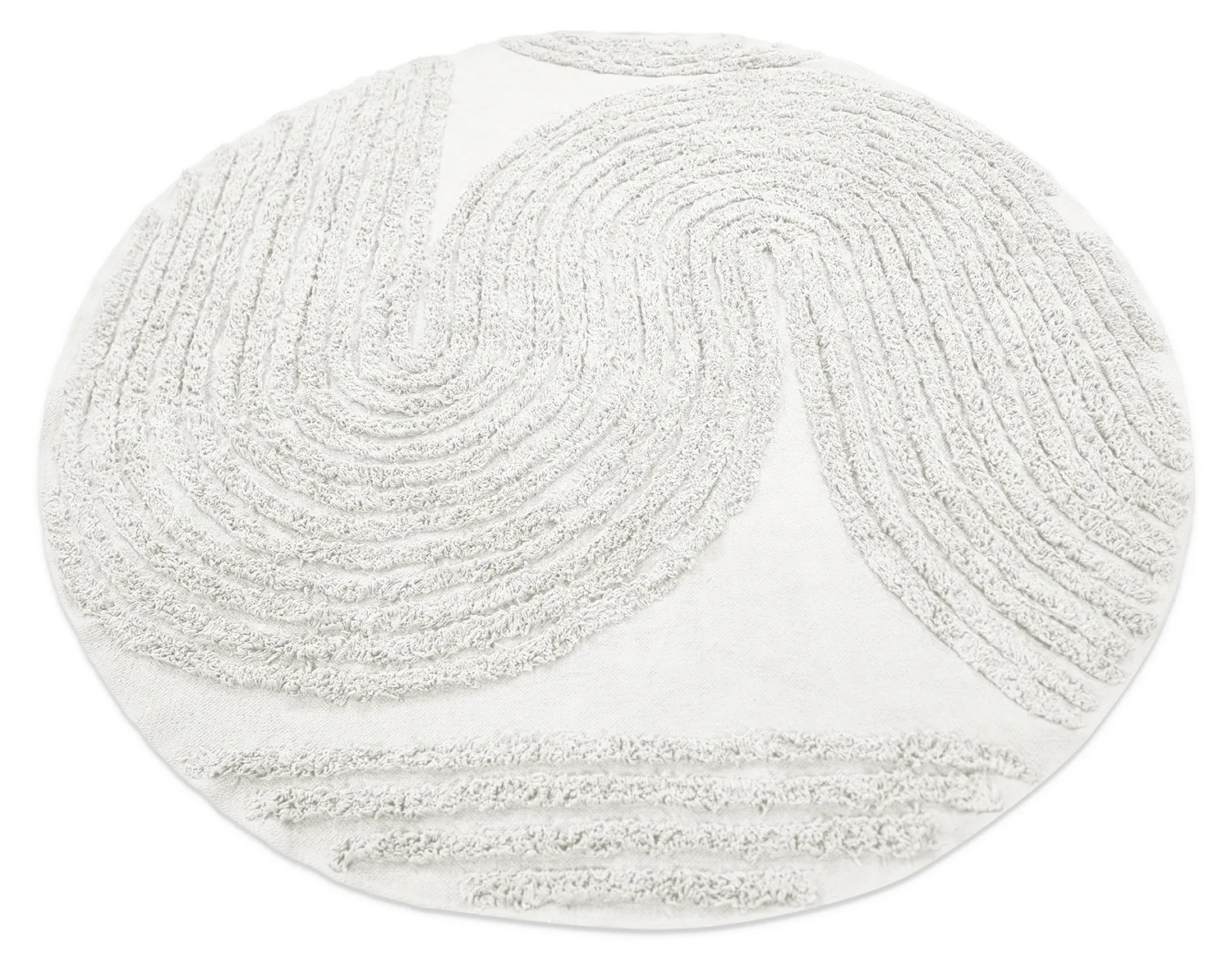 Ronde vloerkleden - Jovie Natural Cotton Shaggy (offwhite)