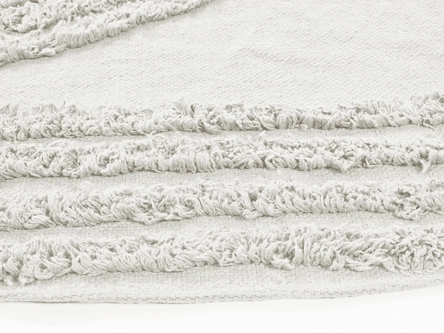 Ronde vloerkleden - Jovie Natural Cotton Shaggy (offwhite)