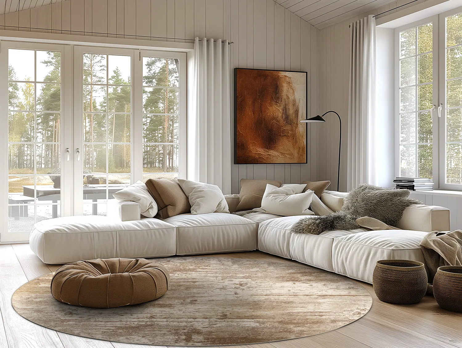 Rond vloerkleed - Kebira (beige)