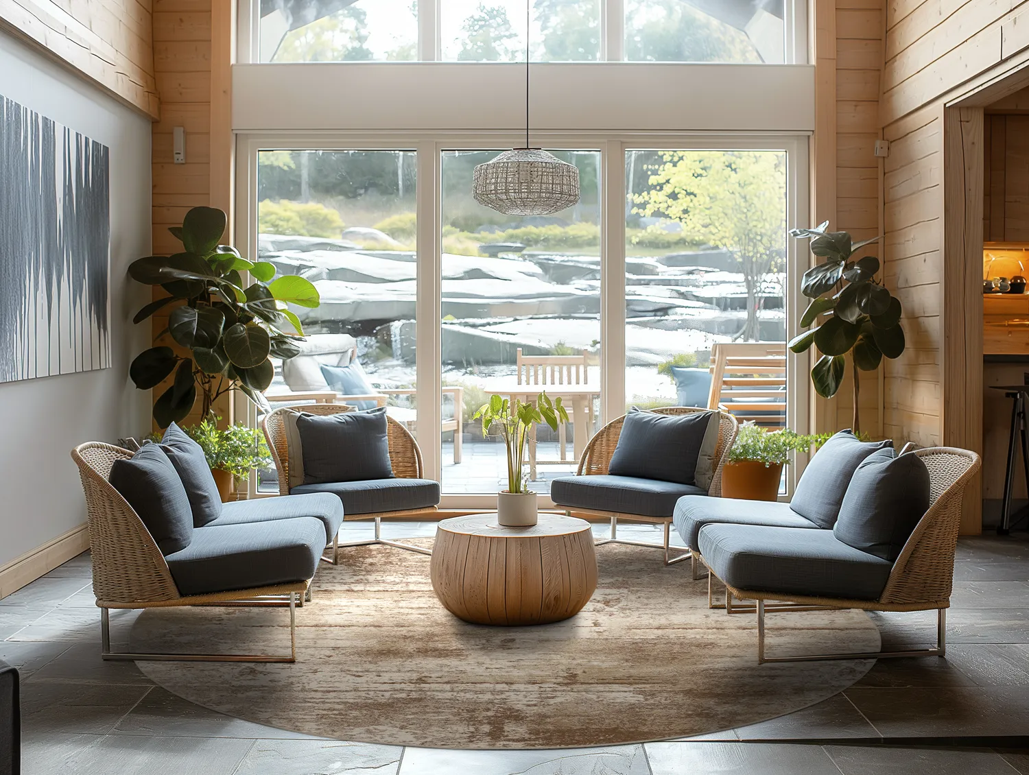 Rond vloerkleed - Kebira (beige)