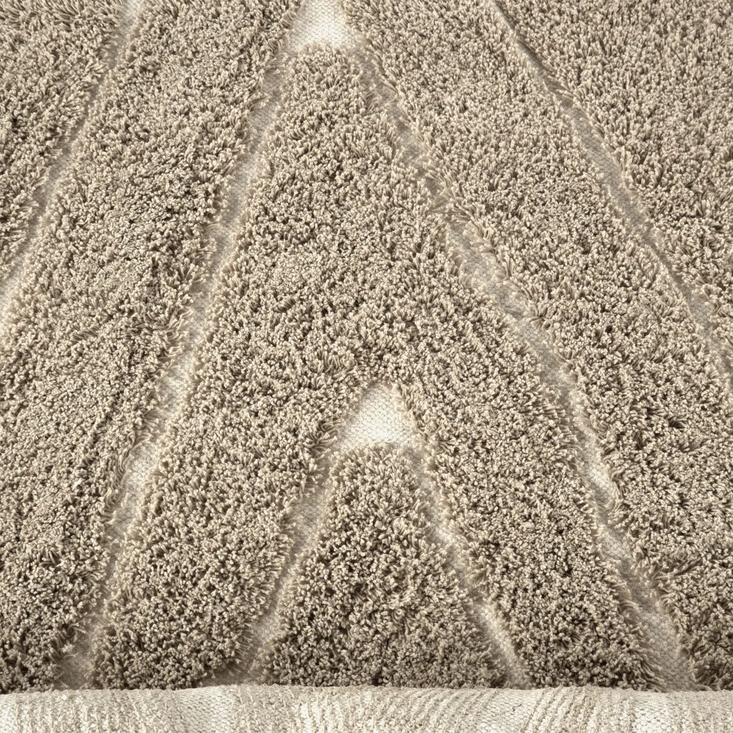 Hoogpolig vloerkleed - Kindon Natural Cotton Shaggy (beige/wit)