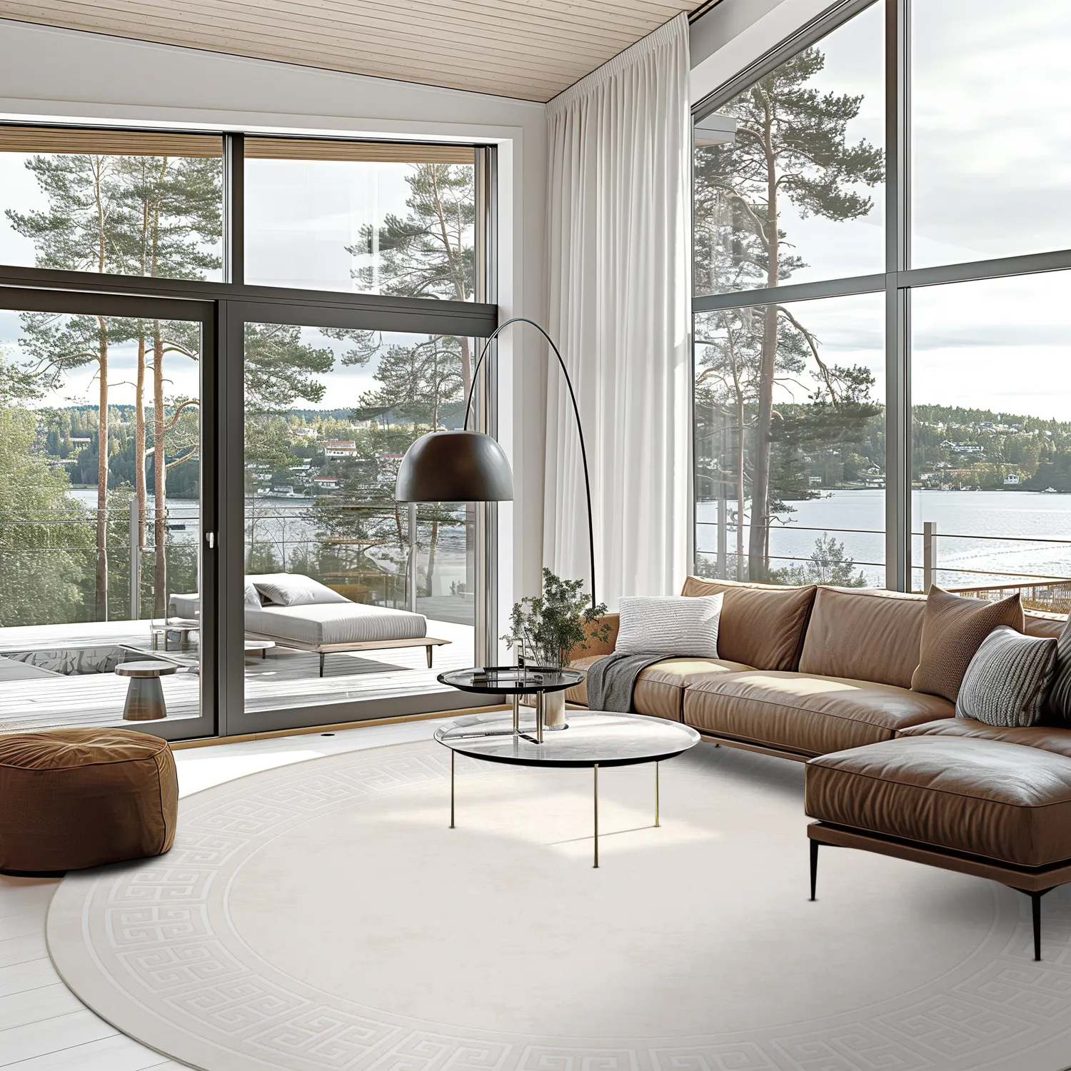 Rond vloerkleed - Kuba (beige)