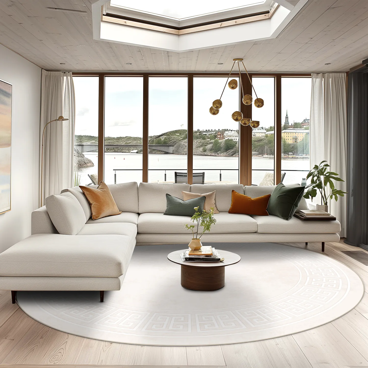 Rond vloerkleed - Kuba (beige)